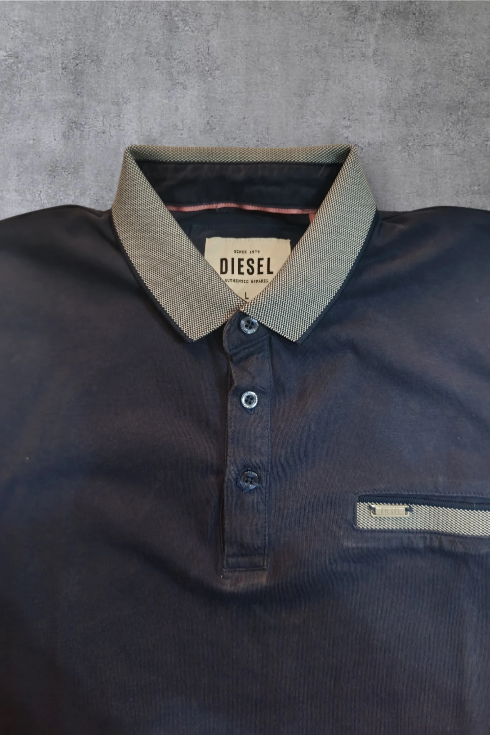 | Polo Diesel Homem | Cor Azul Marinho | Manga Curta | Gola Listrada | Tamanho G | – photo 4